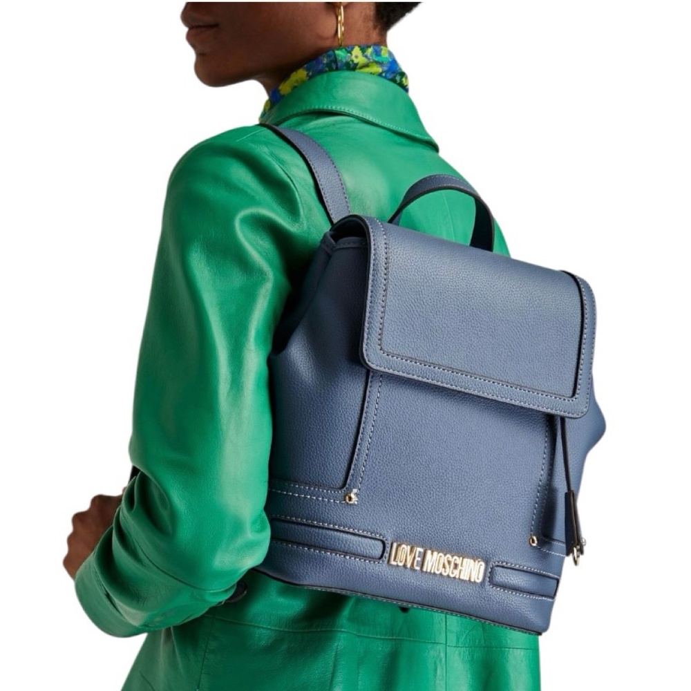 LOVE MOSCHINO Faux Pebbled-Leather Backpack